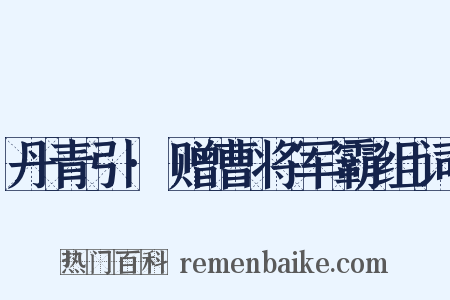 丹青引·赠曹将军霸组词是什么意思的图片